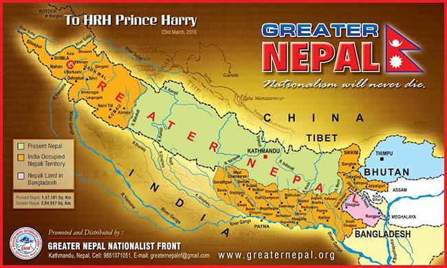 was Nepal ever colonizd? - Map of greater Nepal